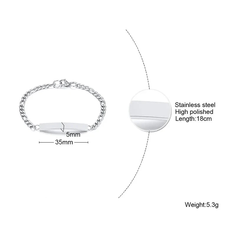 Vnox Minimalist Personalize Engrave Stainless Steel Thin Bar Bracelets for Women Lady Custom Friendship Bridesmaid Gifts Jewelry