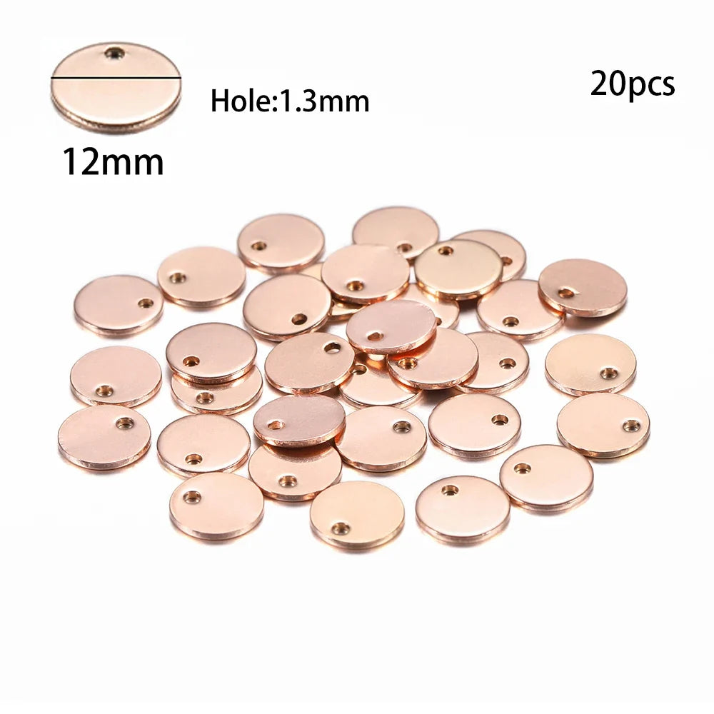 10-50Pcs Gold Stainless Steel Customized Dog Tag Heart-Shaped Oval Blanks Charm Pendant Charms For DIY Jewelry Making Supplies