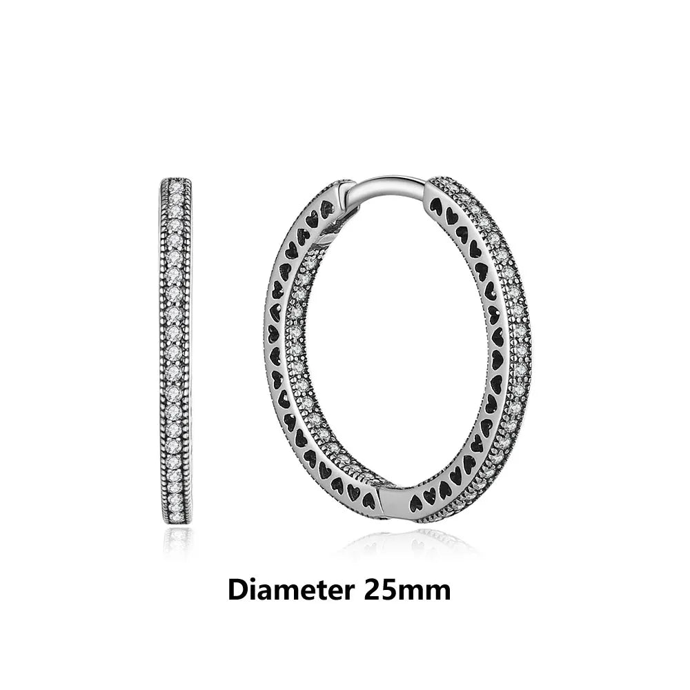 Original 925 Sterling Silver Earrings 2026 Stud Hoop Crystal Earings For Women Rose Gold Crown Heart Infinity Bee Earing Jewelry