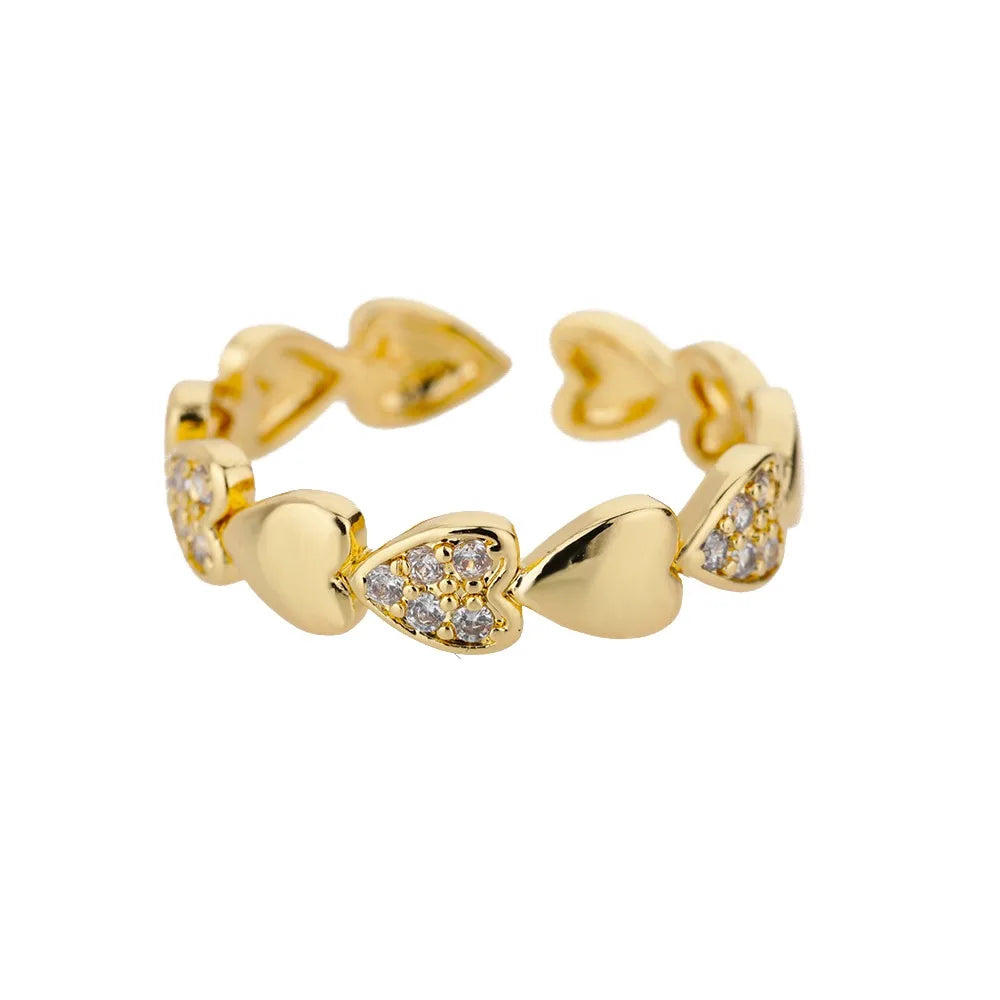 Zircon Little Heart Rings For Women Minimalism Heart Ring Stainless Steel Finger Dainty Ring Valentine Gifts Free Shipping