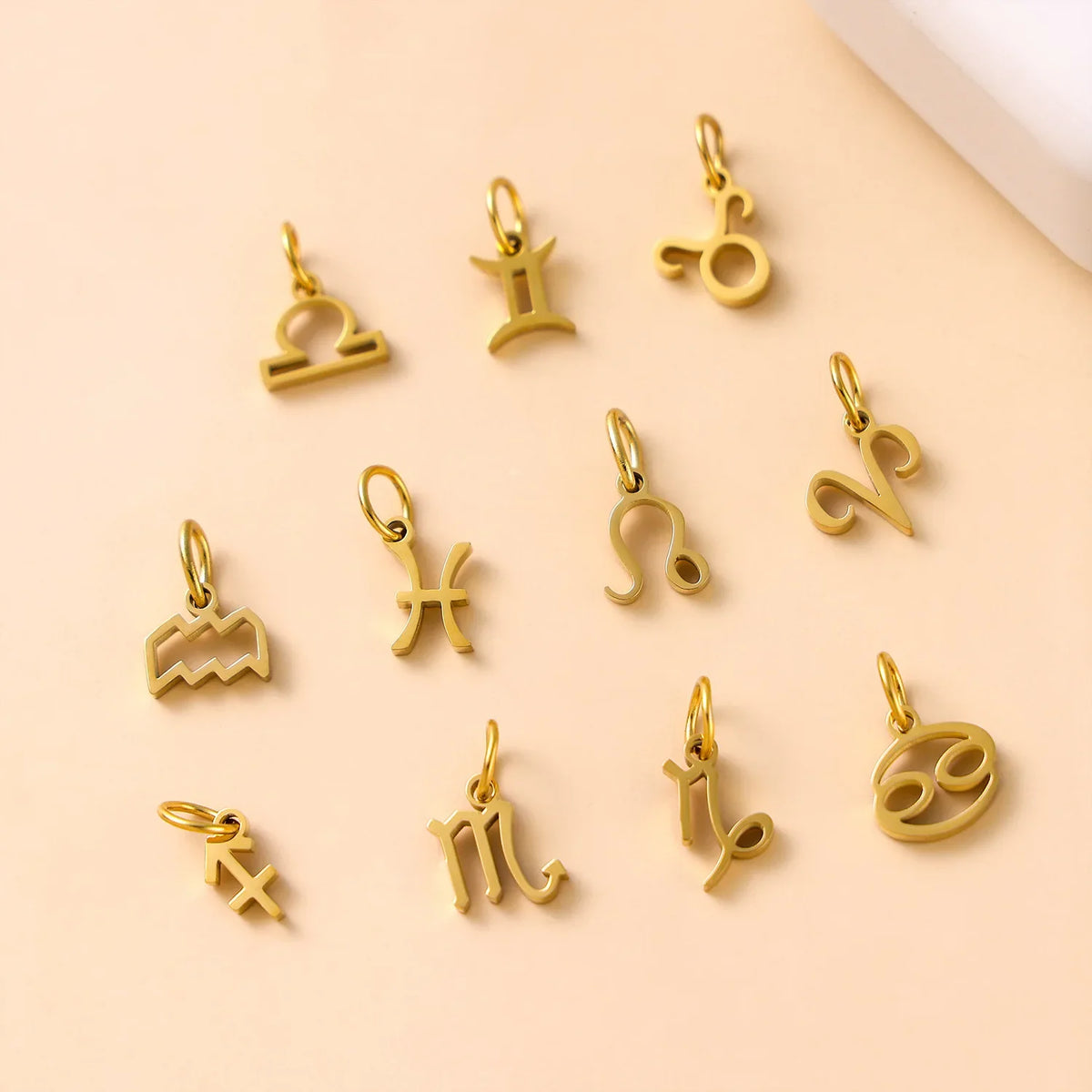 SUNIBI Stainless Steel Star Zodiac Sign 12 Constellation Pendant Accessories for Necklace Women Man Jewelry Gifts Wholesale