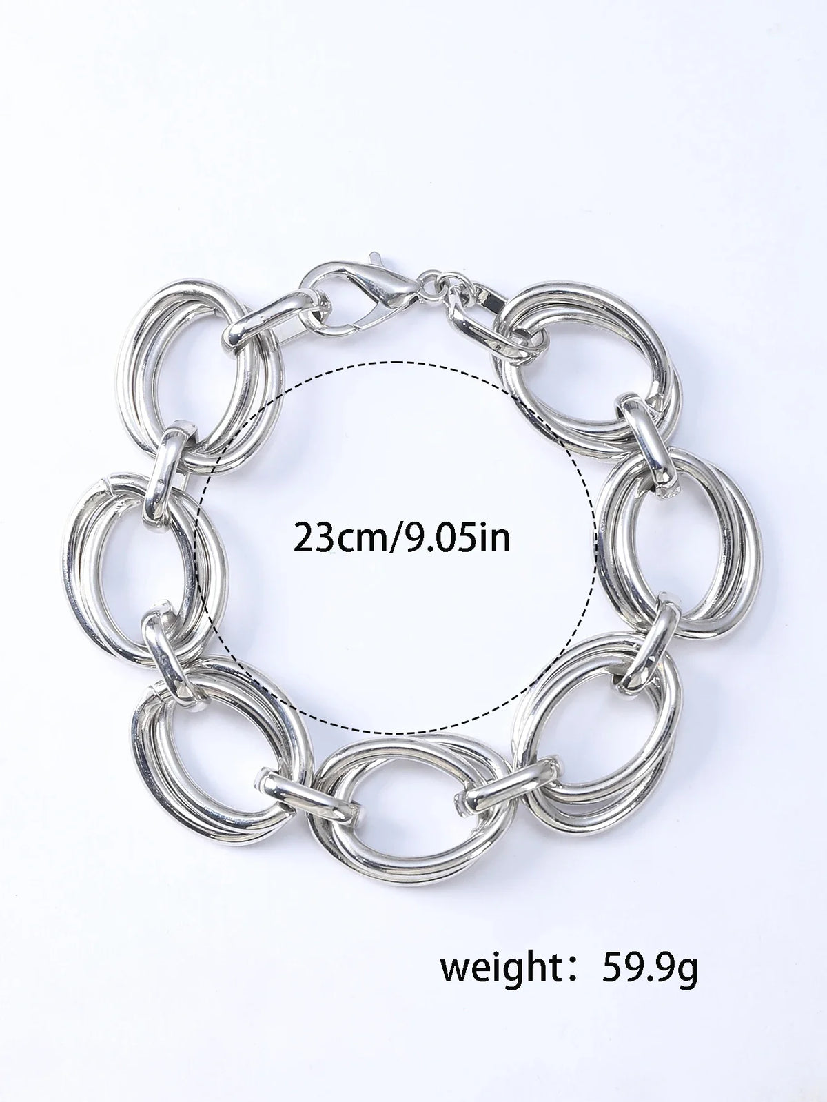 Never Fade Stainless Steel Oval Links Chain Bracelets for Women Girls, Dainty Simple Minimalist Metal Links Wristband