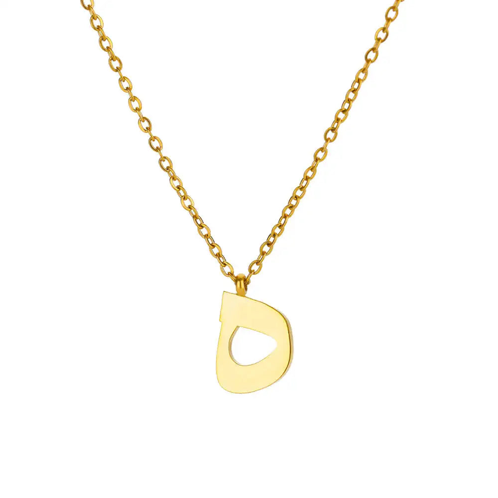 Arabic Letter Name Pendant Necklace For Women Stainless Steel Inital Chain Choker Collar Necklace 2024 Wedding Jewelry bijoux