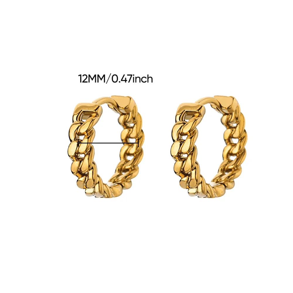 Stainless Steel Chain Earrings For Women Gold Color Geometric Chain Earring Female Fashion Party Wedding Jewelry Gift BFF