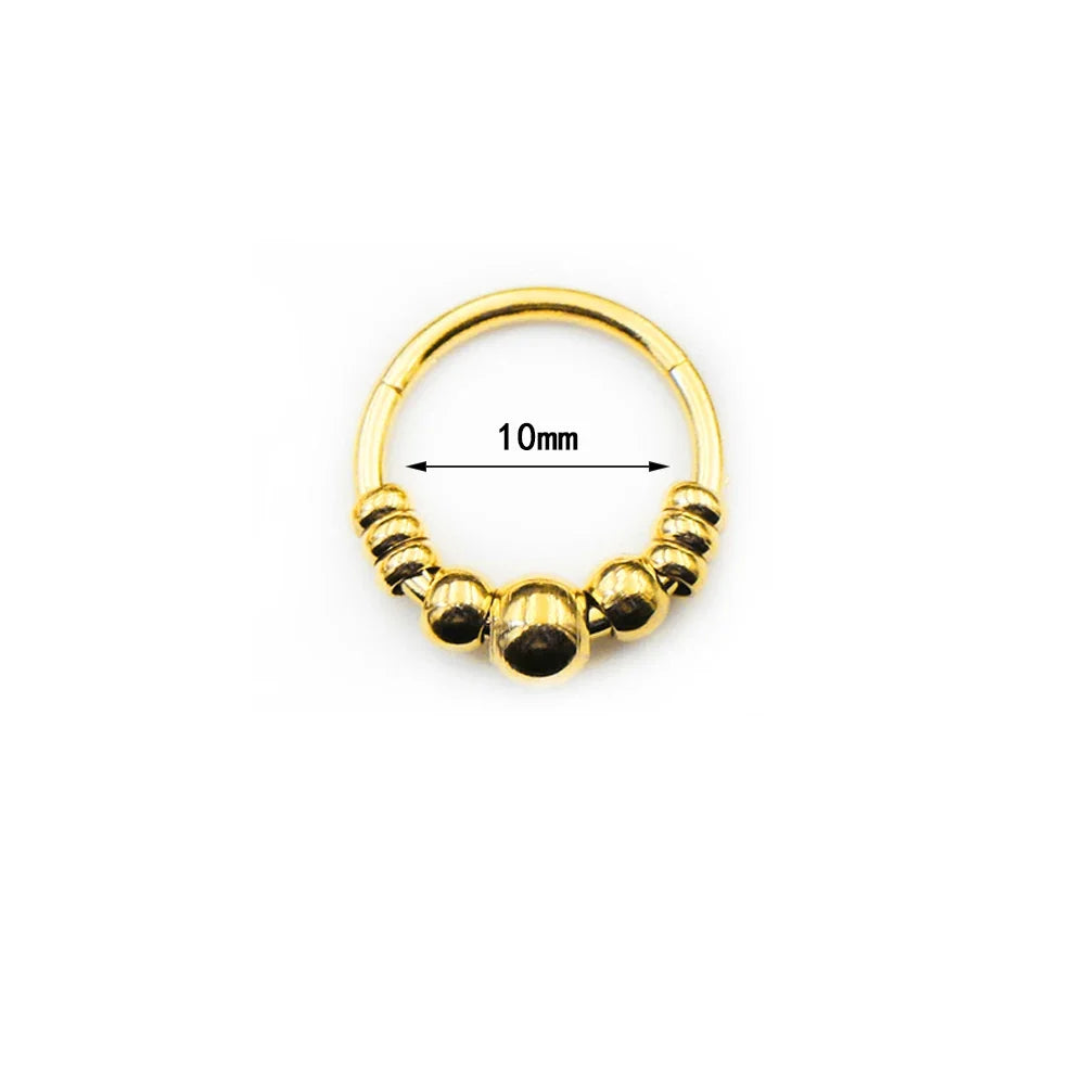 1pc 316L Surgical Steel  Septum Clicker Ear Cartilage Helix Tragus Faux Daith Earring Hoop Body  Piercing Jewelry Nose Ring