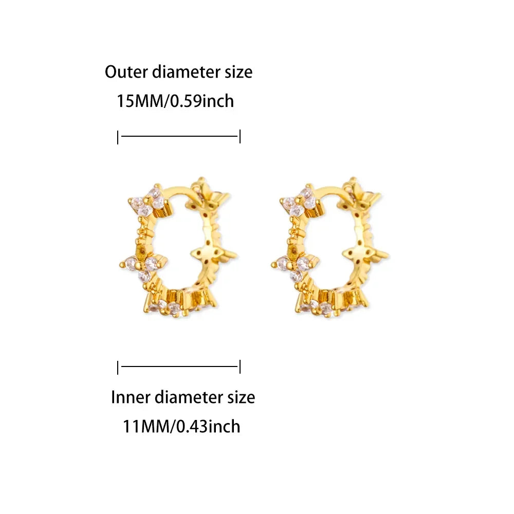 Cute Geometric Hoop Earrings for Women Stainless Steel Gold Color Cross Infinity Earrings 2025 Trend Piercing Wedding Jewelry