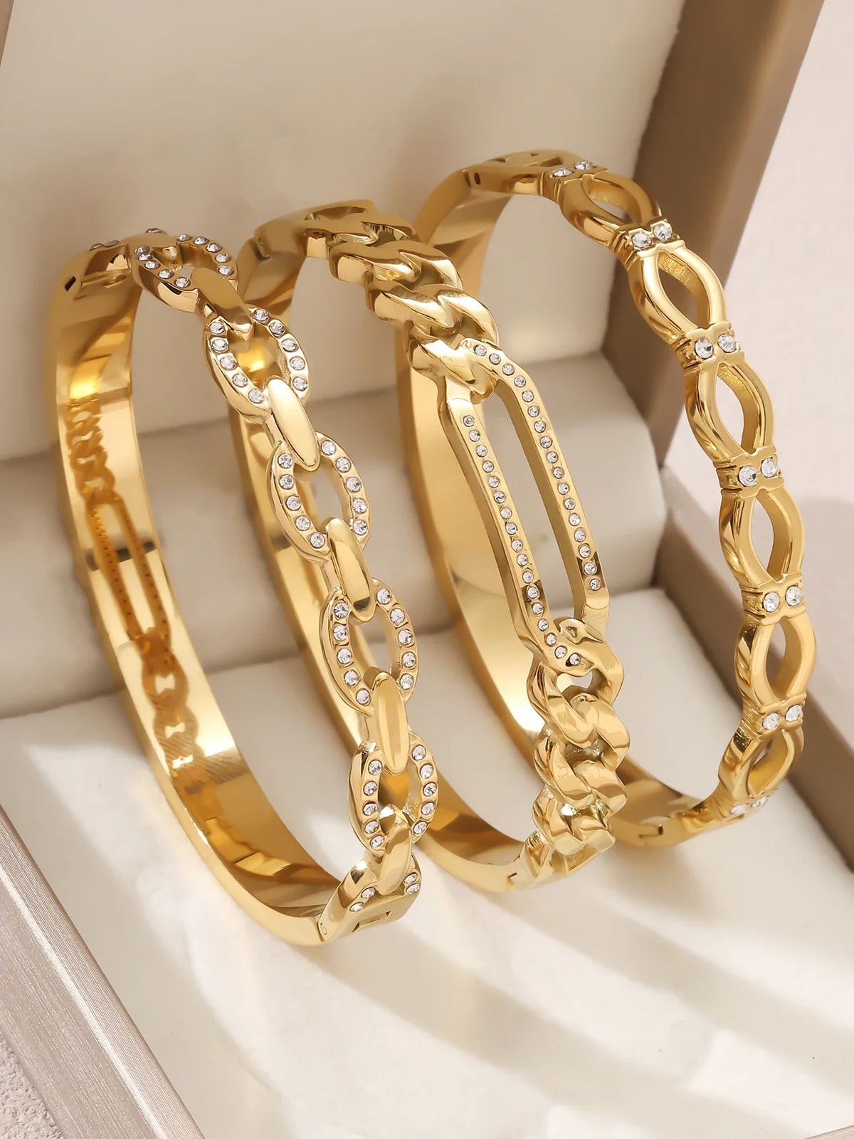 1pieces/set women's wedding jewelry party holiday Valentine's Day gift stainless steel bracelet plated with 18K gold bracelet