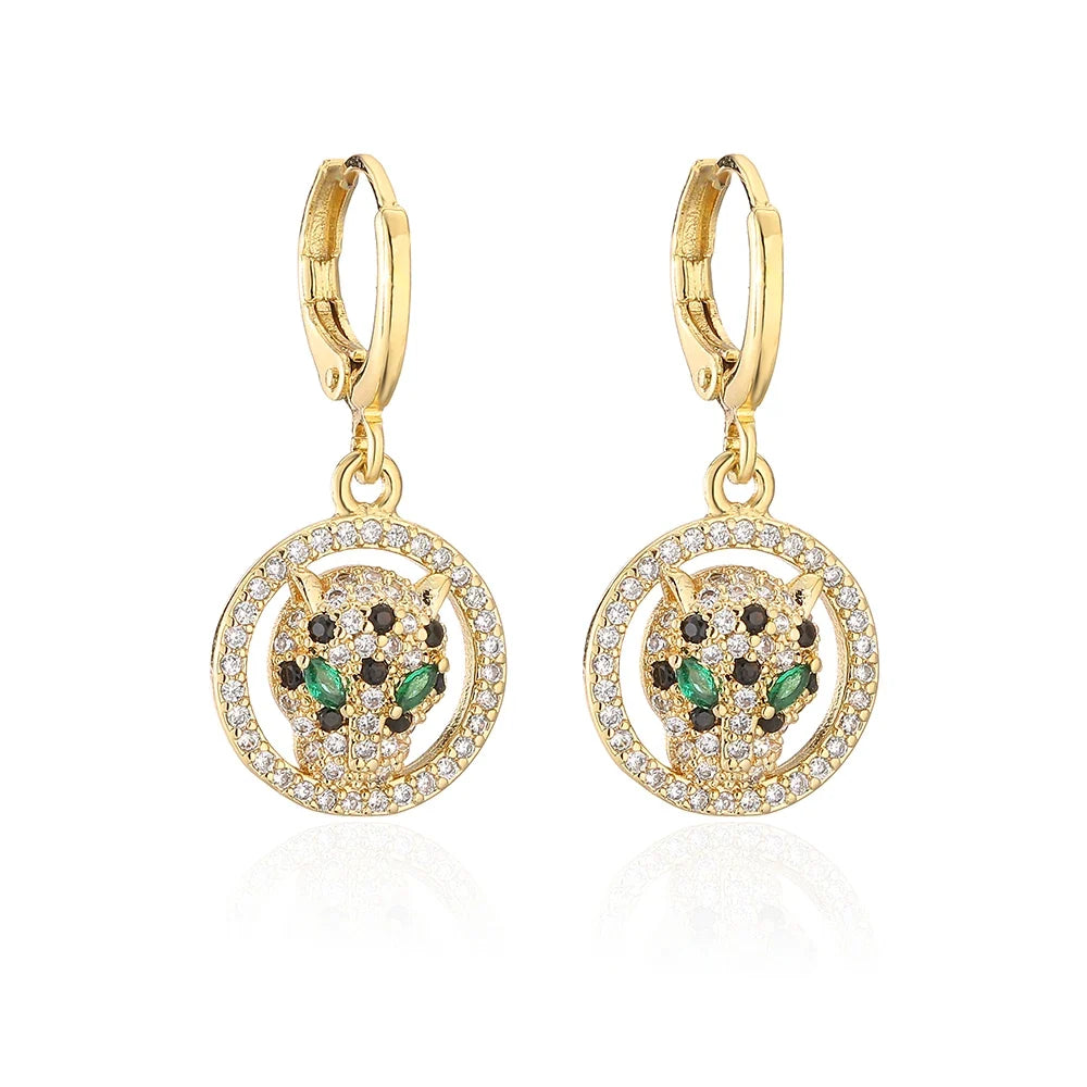 NEWBUY Fashion Gold Color Animal Dangle Earrings For Women Unique Design Leopard Earring Statement Female Party Jewelry