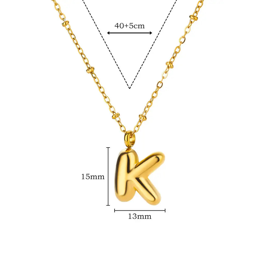 Vintage Initial Letter Necklaces For Women Stainless Steel Chain Collar Pendant Necklace 2024 New Wedding Couple Jewelry Gift