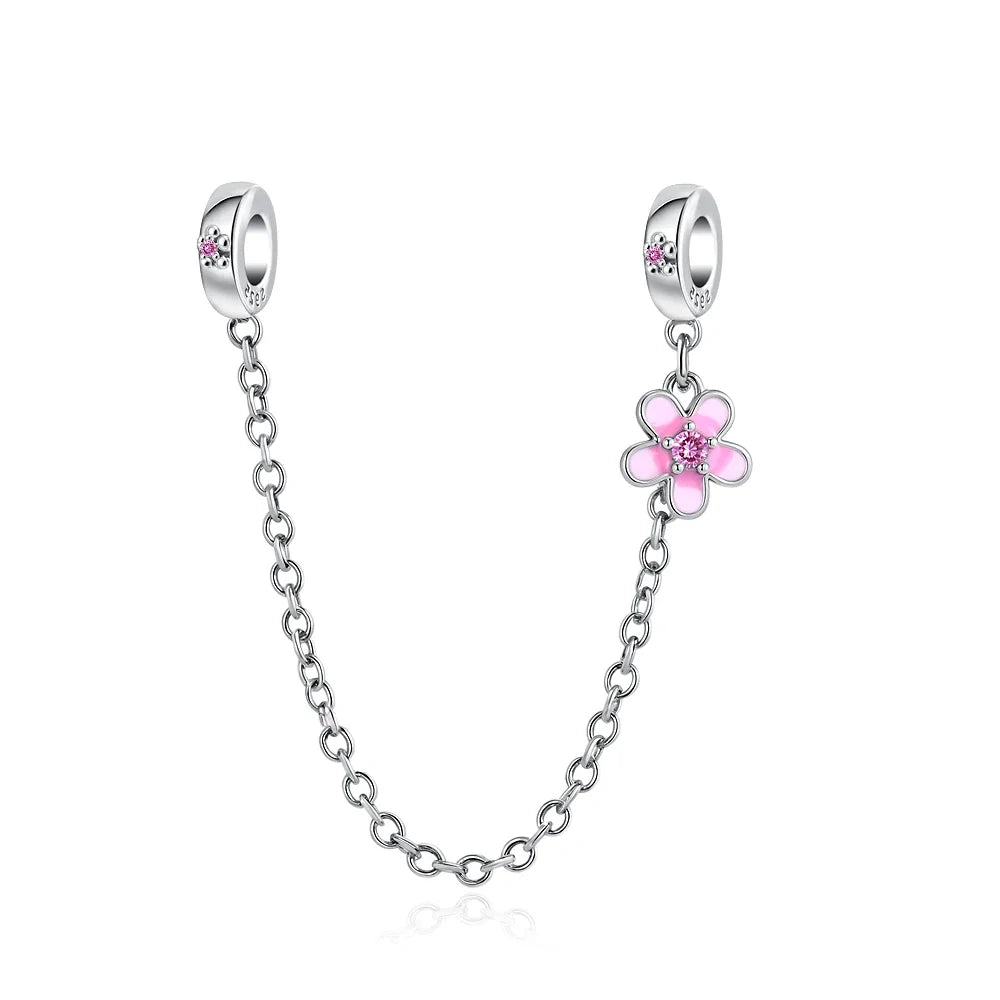 2026 Spring Pink Series Ballon Butterfly Flower Pendant Fit S925 European 925 Sterling Silver Bracelet Bangles Necklace
