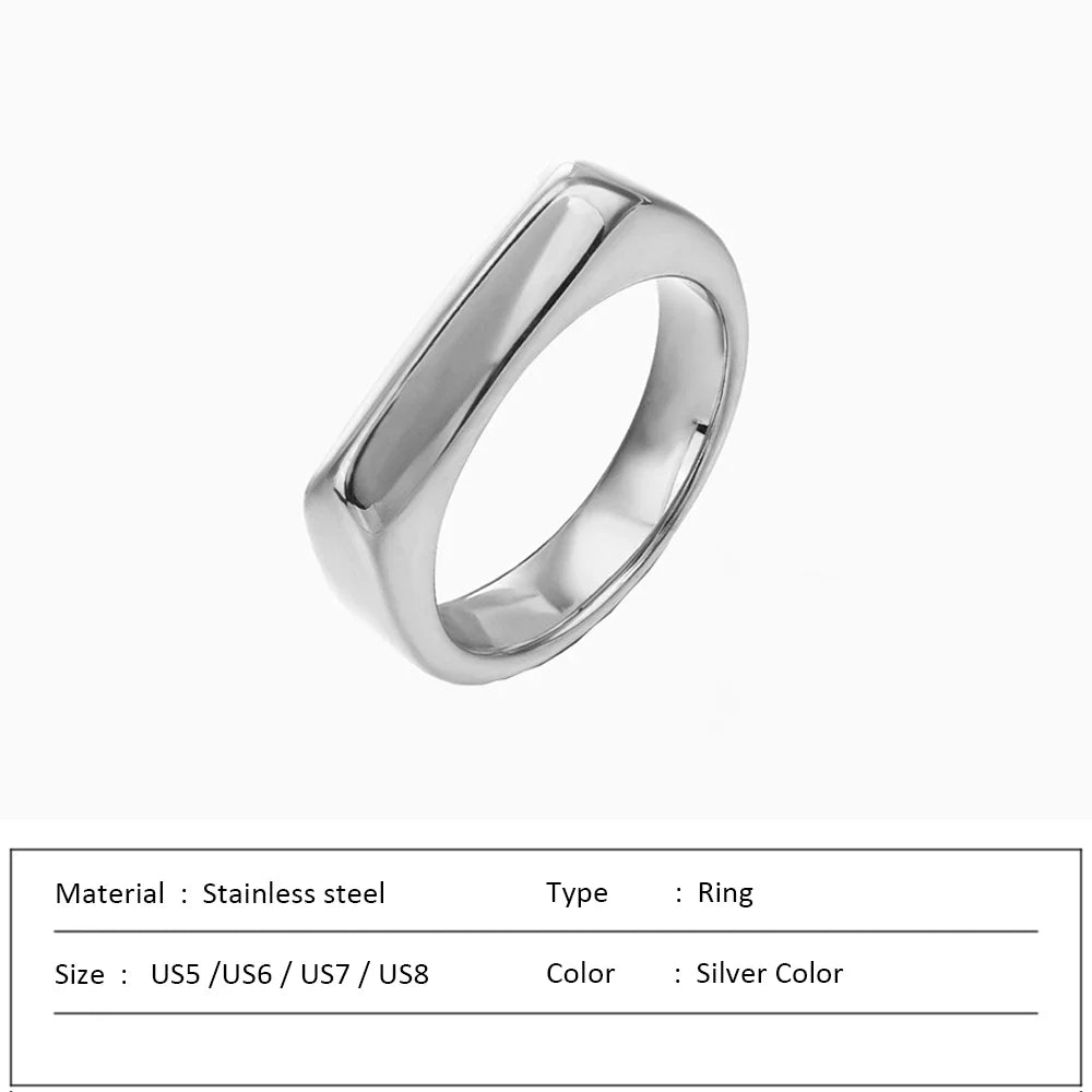 SUNIBI Stainless Steel Ring for Women 5mm Gold Color Custom Lover Couple Rings Gift Fashion Jewelry Wholesale/Dropshipping