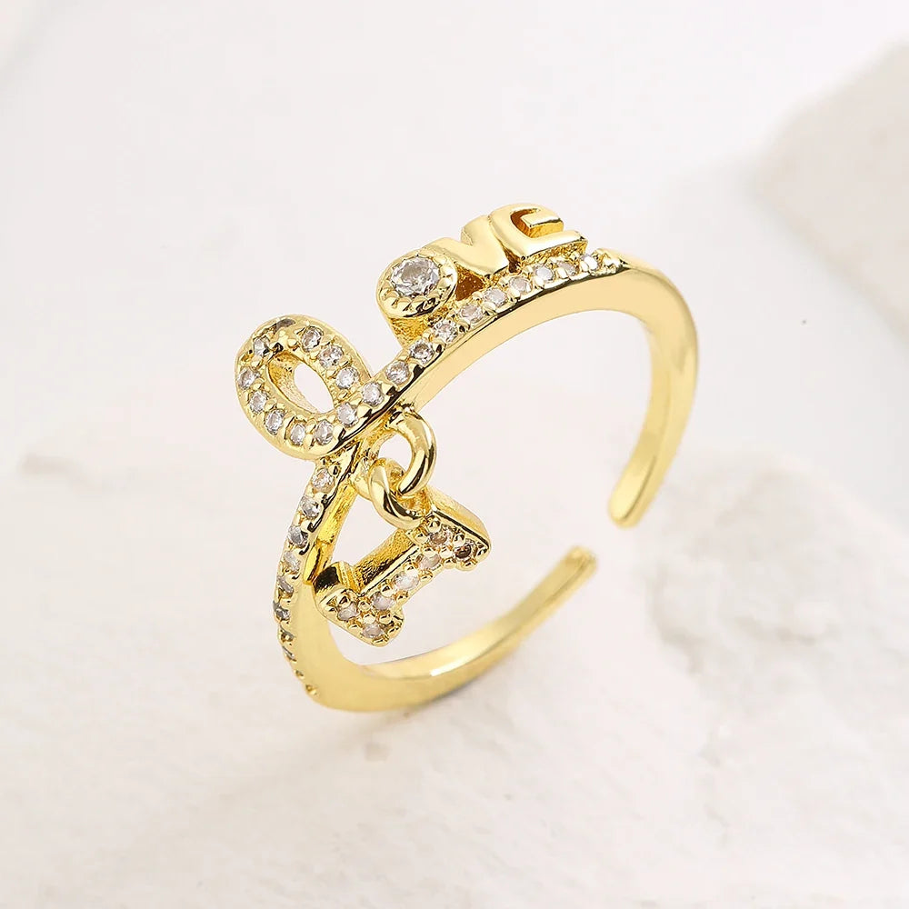 NEWBUY Unique Design Heart Lock Love Open Rings For Women Girl Gold Color High Quality Engagement Jewelry Femme Bijoux