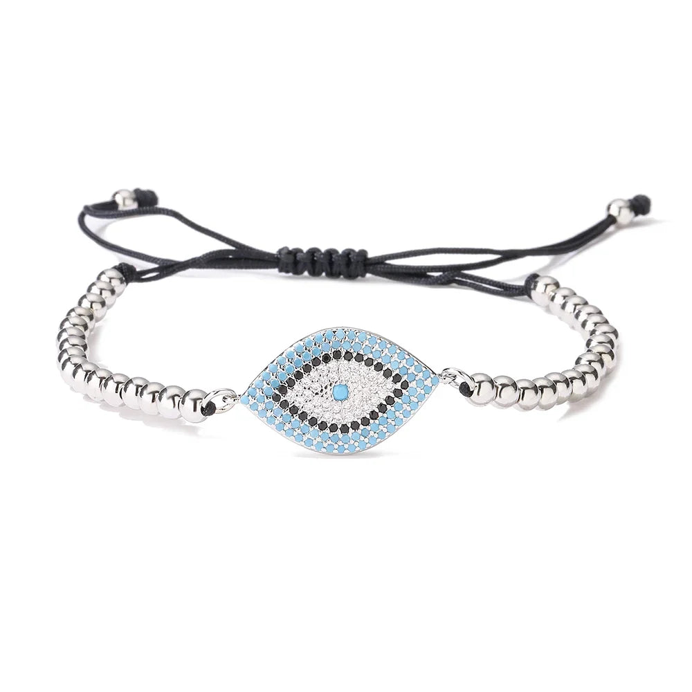 NEWBUY 2026 Trendy Turkish Gold Color Evil Eye Bracelet Adjustable AAA CZ Pave Setting Female Luckry Party Jewelry Gift