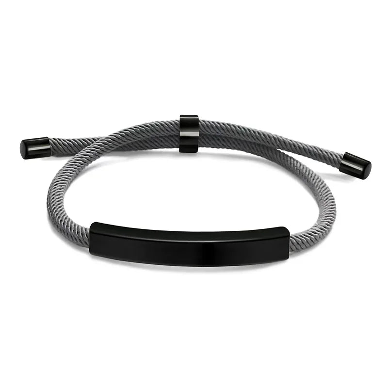 Personalized Men's Bracelet Customized Adjustable Bangle Stainless Steel Name Any Text Engraved Bracelet Birthday Gift for Him