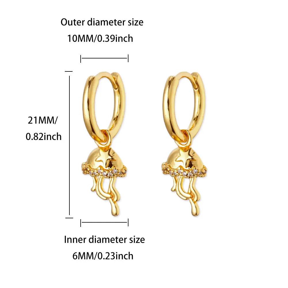 Luxury Zircon Hoop Earrings for Women Gold Color Stainless Steel Butterfly Heart Snake Earring Fashion Party Wedding Jewelry Gif