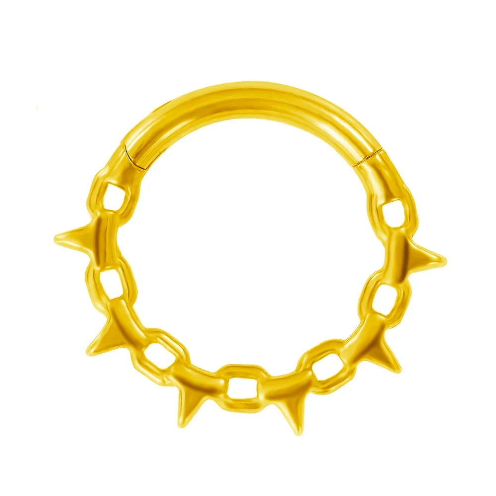 16G Vine Septum Nose Ring Piercing Hinged Clicker 316L Stainless Steel Daith Clicker Helix Cartilage Earring Chain BodyJewelry