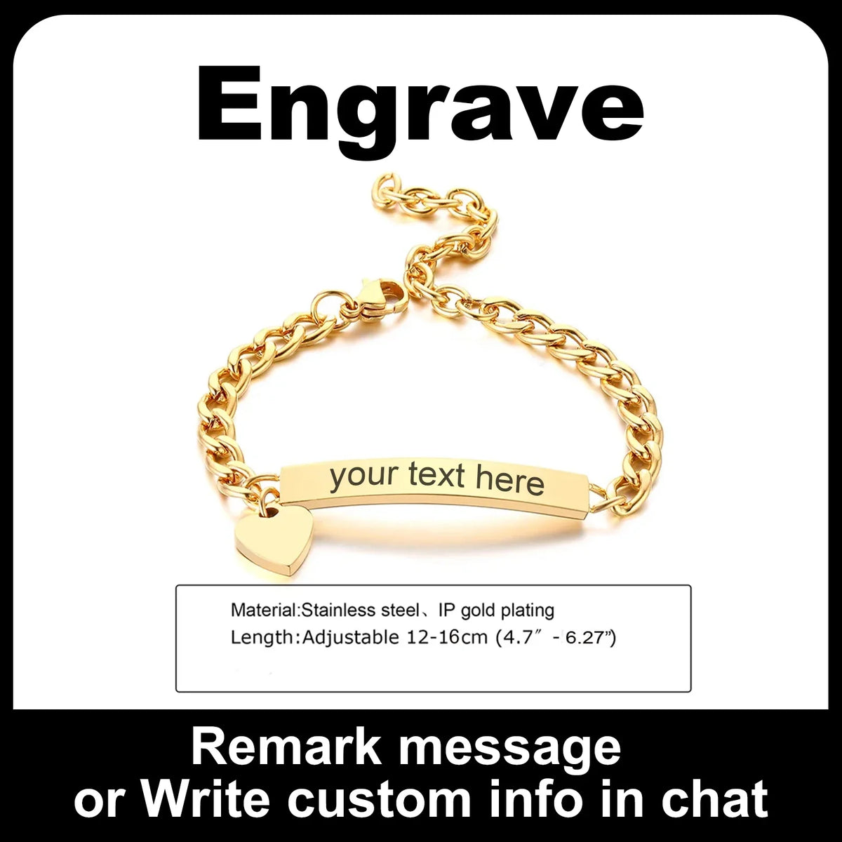 Customized Heart Bracelet for Little Girl Boy, Engravable ID Name Bracelet, Personalized Stainless Steel Chain Birthday Gift