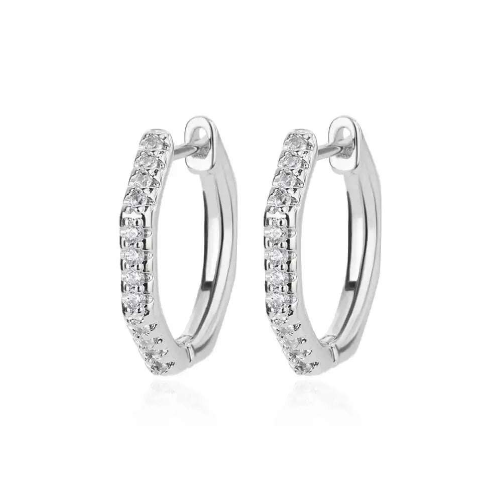 Cubic Zirconia U Shape Stud Earrings For Women Stainless Steel Geometric Earrings Jewelry Wedding Birthday Gift