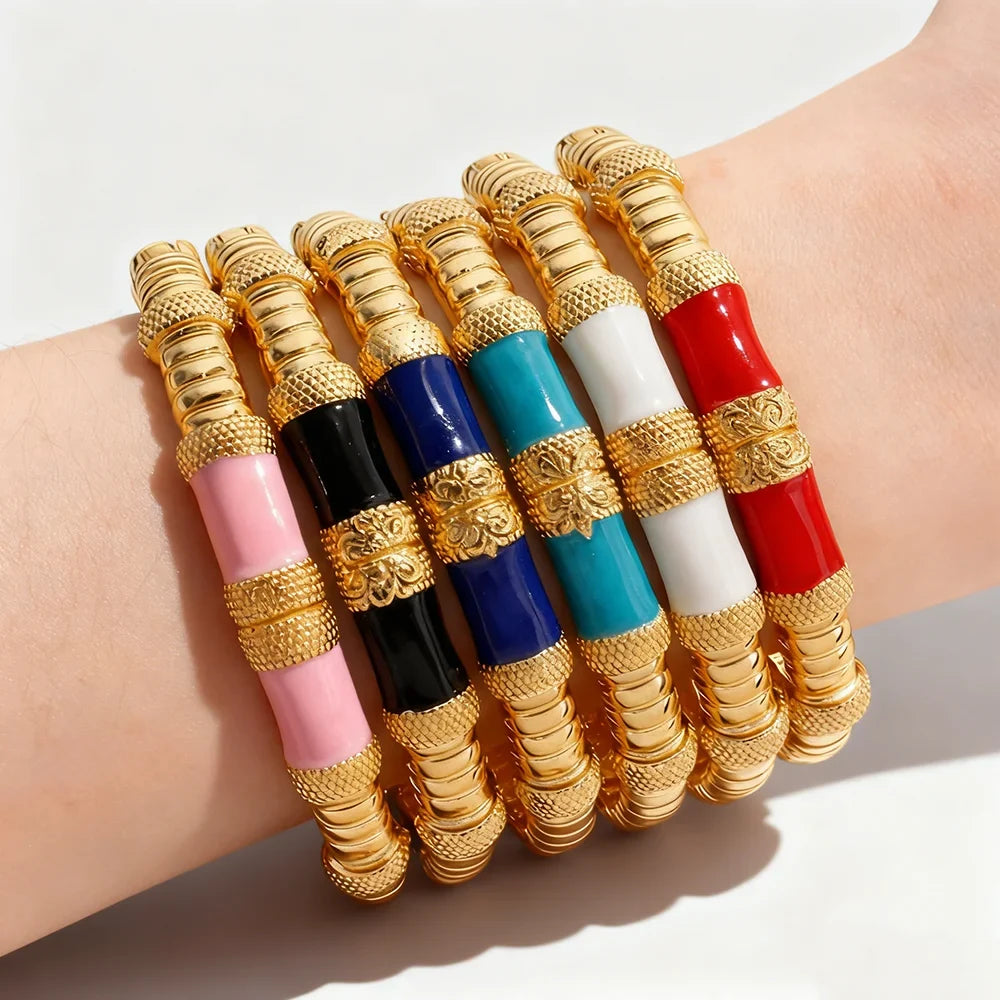 gold plated ring and bracelet nigerian jewelry set High Temperament Multy Colors Personalized bracelets Girl Gift Free Shipping