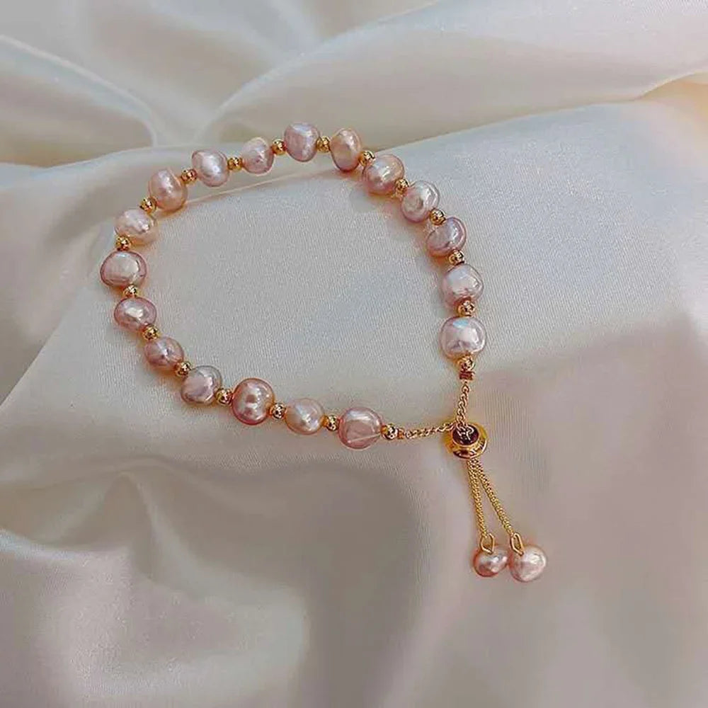 Elegant Pearl Bracelet Baroque Simulated Pearl Women Bracelet Bangles Ladies Fashion Charm Jewelry For Birthday Party Gifts