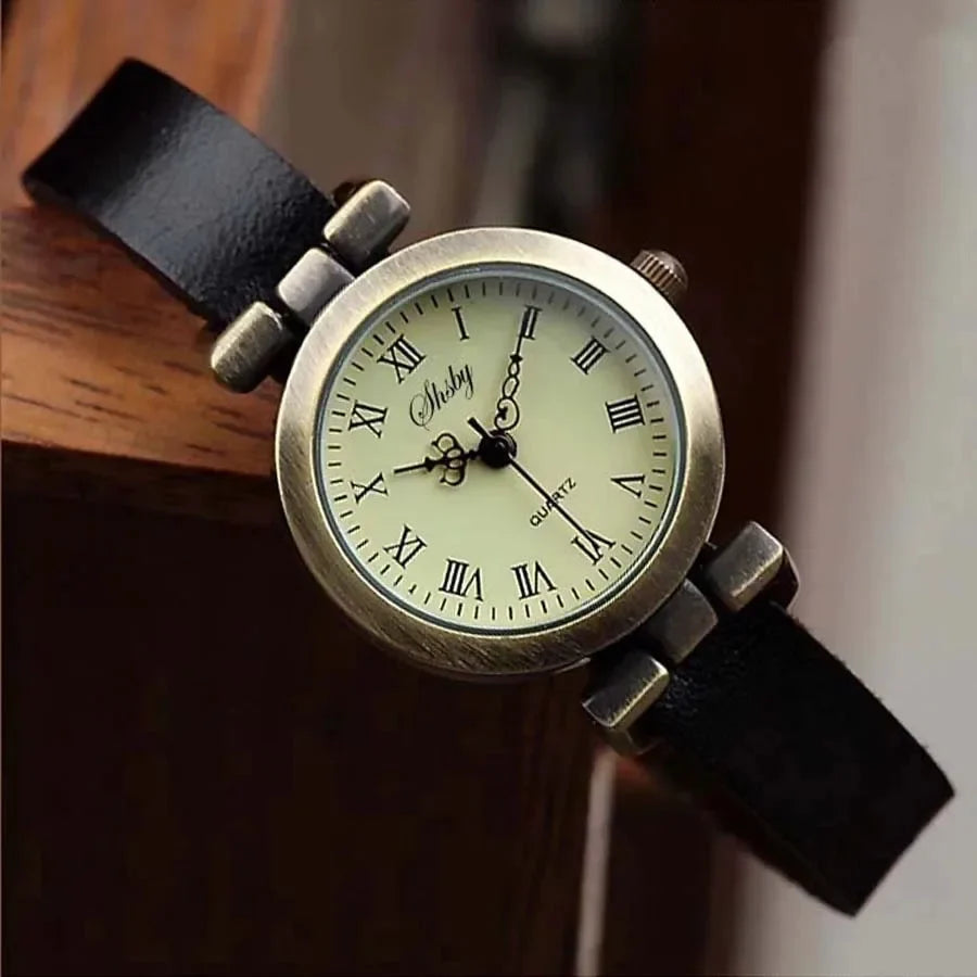 Shsby New Fashion Hot-Selling Female Antique bronze leather watch ROMA Vintage Watch Women Dress Watches