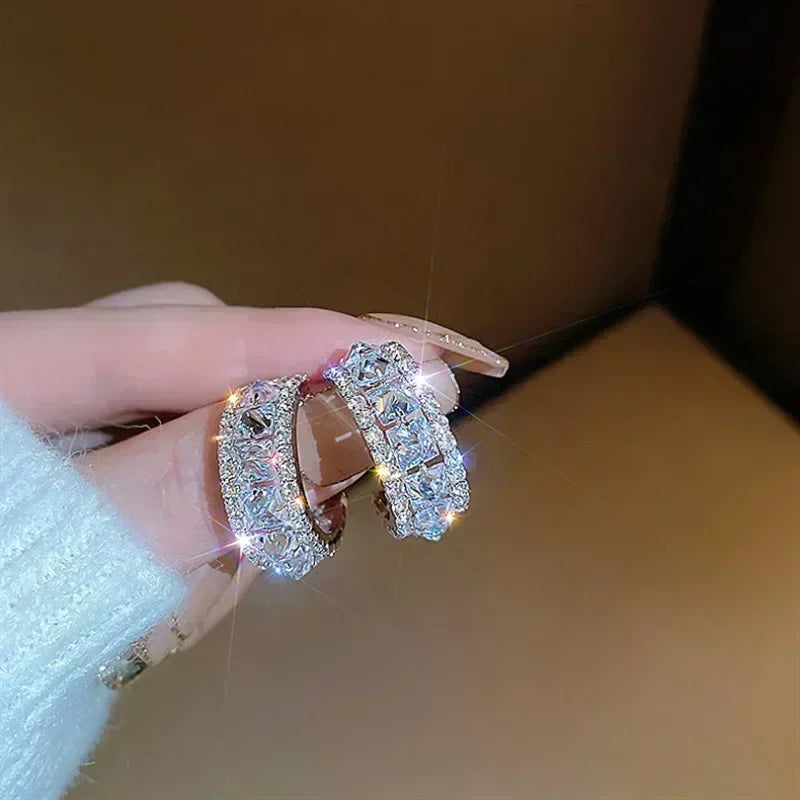 French High-end Brown Crystal Earrings For Women Fashion Luxurious Personalized Daily Accessories Prom jewelry Anniversary Gifts