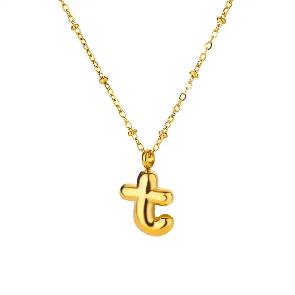 Vintage Initial Letter Necklaces For Women Stainless Steel Chain Collar Pendant Necklace 2024 New Wedding Couple Jewelry Gift
