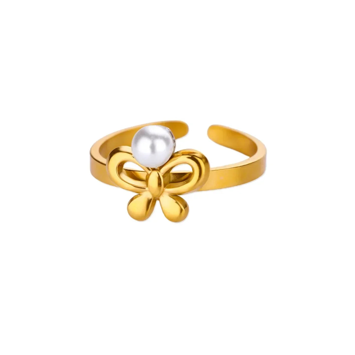 Luxury Zircon Butterfly Flower Rings for Women Stainless Steel Gold Color Cheap Ring Fashion Wedding Couple y2k Jewelry anillos