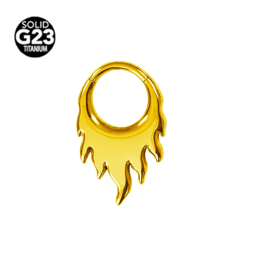 G23 Titanium Bee Septum Nose Ring Piercing Body Jewelry 16G Moon Segment Snake Clicker Helix  Ear Cartilage Heart Daith Hoop
