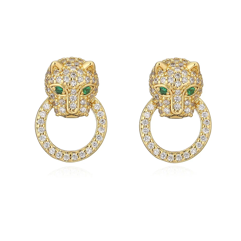 NEWBUY Fashion Gold Color Animal Dangle Earrings For Women Unique Design Leopard Earring Statement Female Party Jewelry