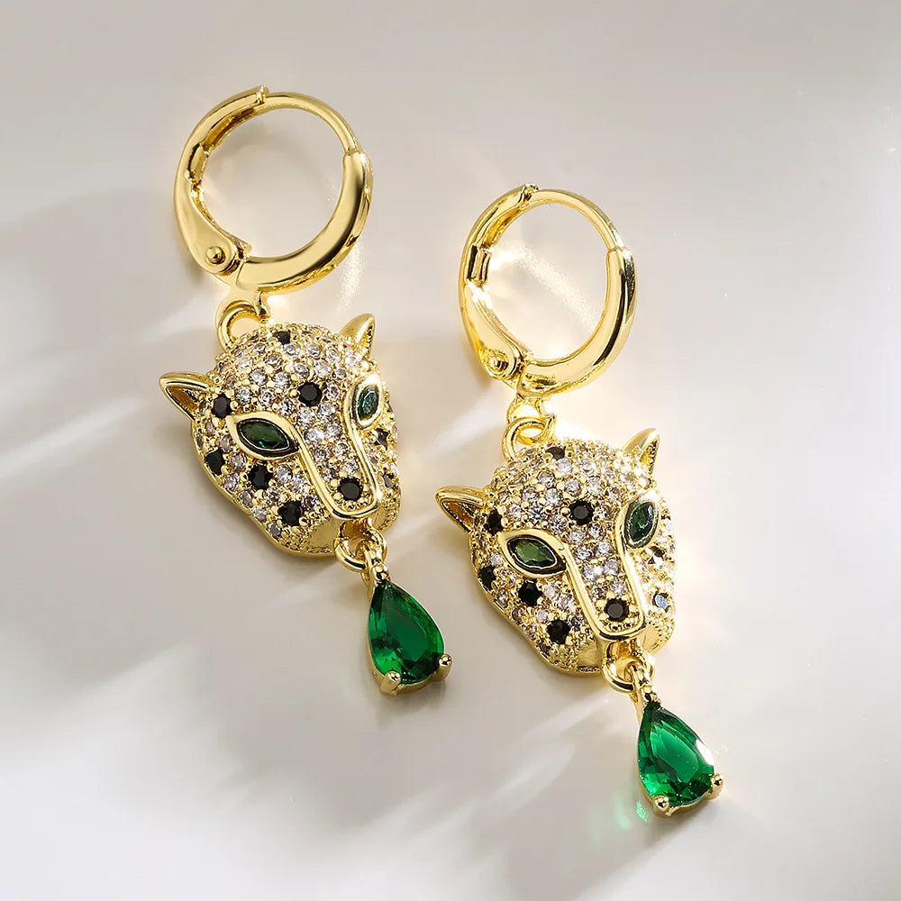 NEWBUY Fashion Gold Color Animal Dangle Earrings For Women Unique Design Leopard Earring Statement Female Party Jewelry