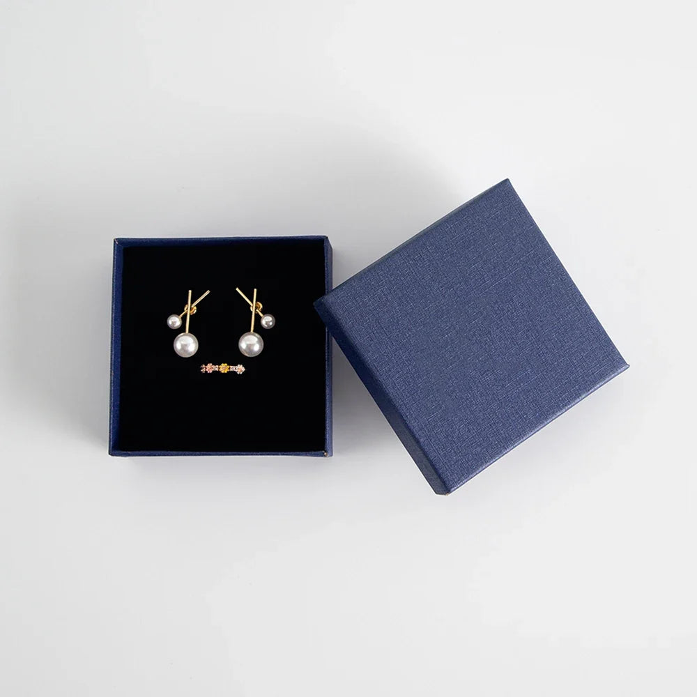 24Pcs Personalized Logo Jewelry Paper Gift Box Wedding Favors Ring Earring Necklace Pendant Bracelet Stud Bag Storage Packaging