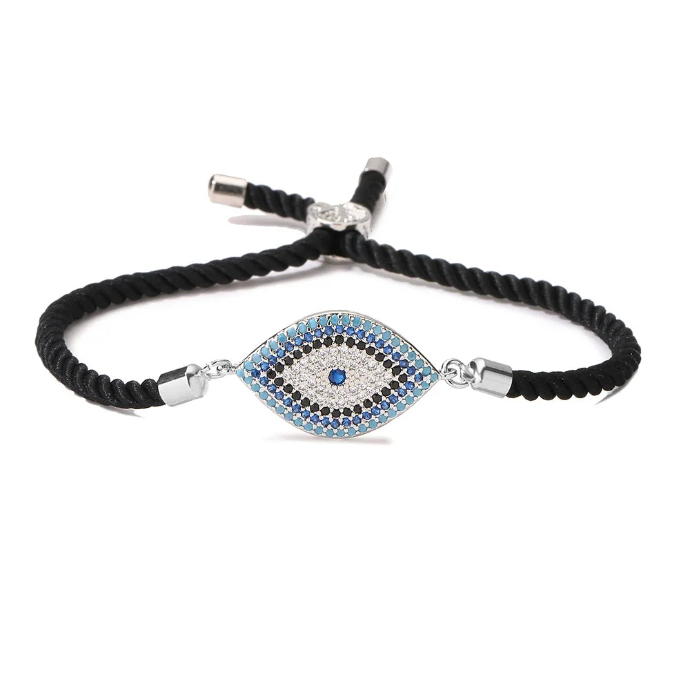 NEWBUY 2026 Trendy Turkish Gold Color Evil Eye Bracelet Adjustable AAA CZ Pave Setting Female Luckry Party Jewelry Gift