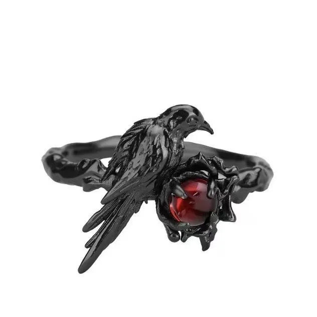 Luxurious Red Crystal Heart Necklace, Vintage Black Rose Floral Pendant, Elegant Fashion Jewelry Gift for Women