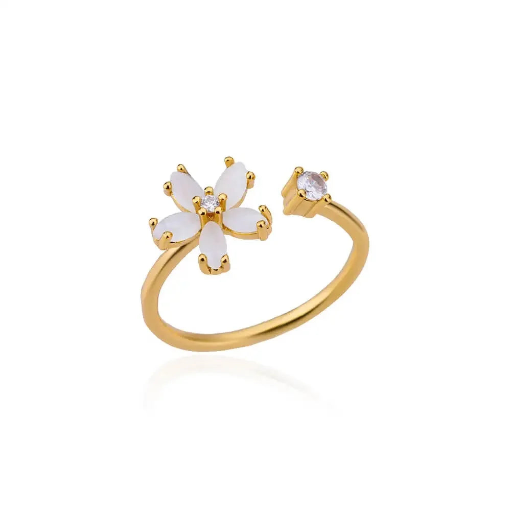 Luxury Zircon Butterfly Flower Rings for Women Stainless Steel Gold Color Cheap Ring Fashion Wedding Couple y2k Jewelry anillos
