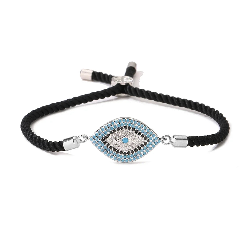 NEWBUY 2026 Trendy Turkish Gold Color Evil Eye Bracelet Adjustable AAA CZ Pave Setting Female Luckry Party Jewelry Gift
