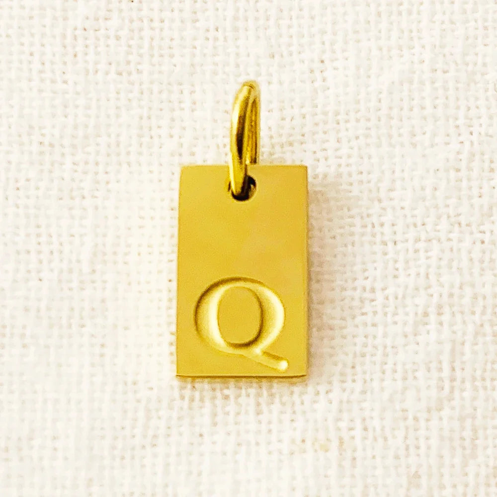 10PCS Alphabet Charm Pendant for Necklaces Stainless Steel Jewelry DIY Engraved Lettering Accessories Women's Fashion Jewelry