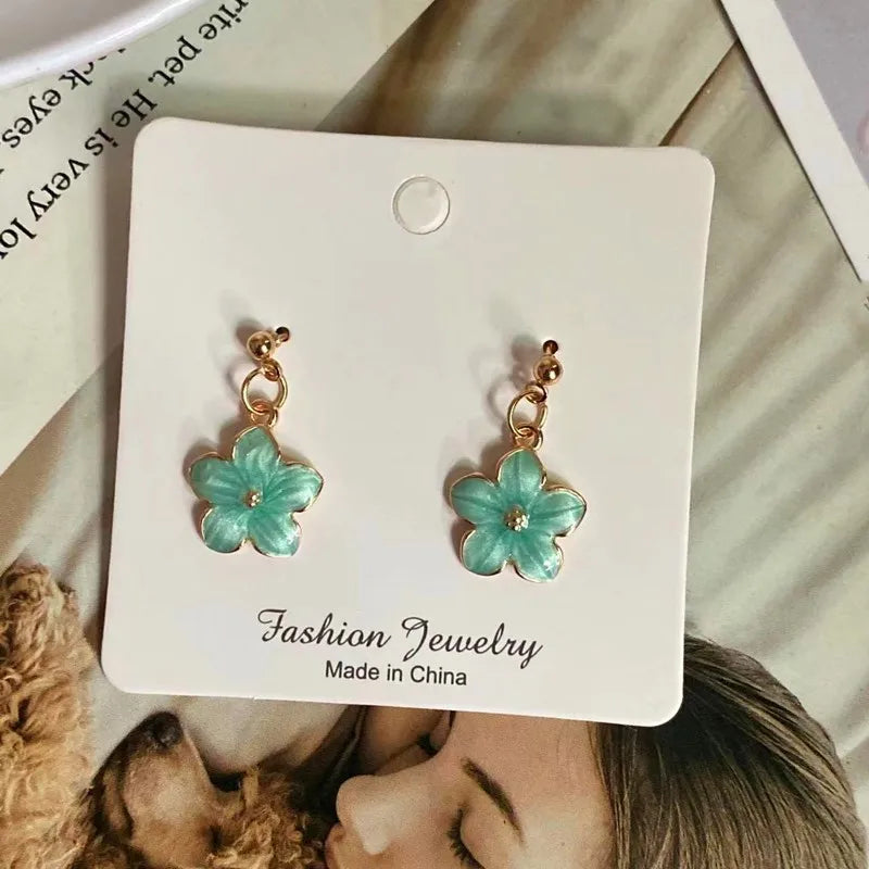 Korean Fashion Choker Necklace for Women Girl Colorful Flower Design Pendant Necklace Cute Romantic Neck Jewelry Wholesale
