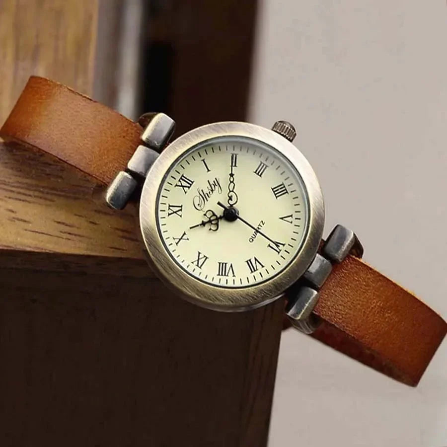 Shsby New Fashion Hot-Selling Female Antique bronze leather watch ROMA Vintage Watch Women Dress Watches