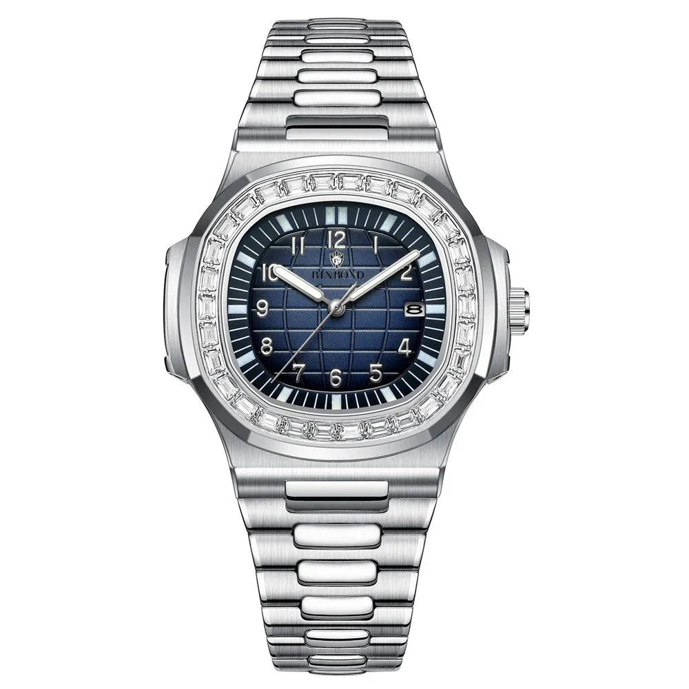 Luxury Digital New Diamond Watch For Man Fashion Quartz Wristwatches Mens Automatic Watches Man Gifts Clock Tudo Por 1 Real