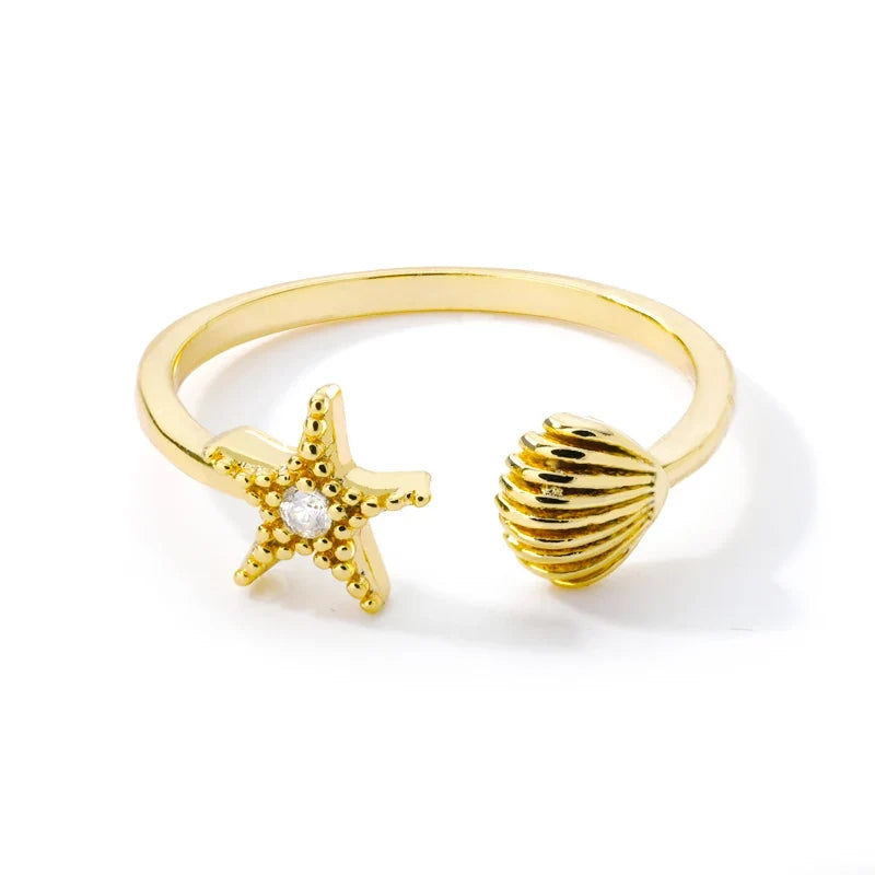 Green Zircon Evil Eye Rings For Women Stainless Steel Gold Color Geometric Open Ring New Wedding Waterproof Fashion Jewelry Gift