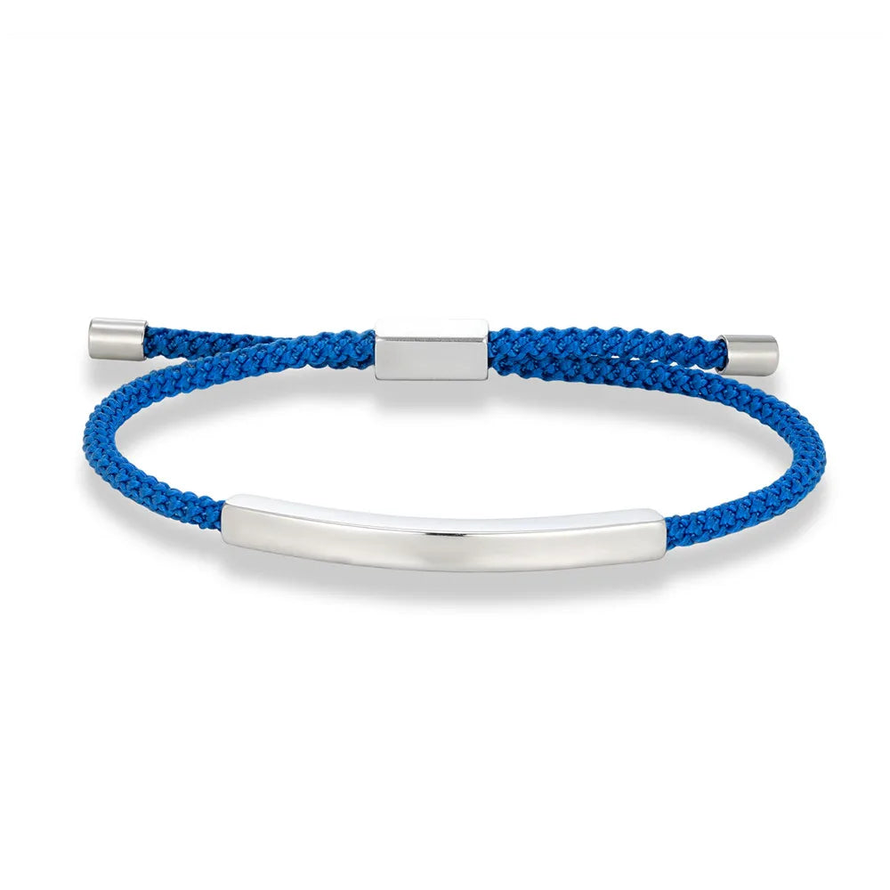 Men Women Punk SOS Custom logo Name Engrave Text Adjustable Thin Rope Bracelet customize Stainless Steel ID Bracelet