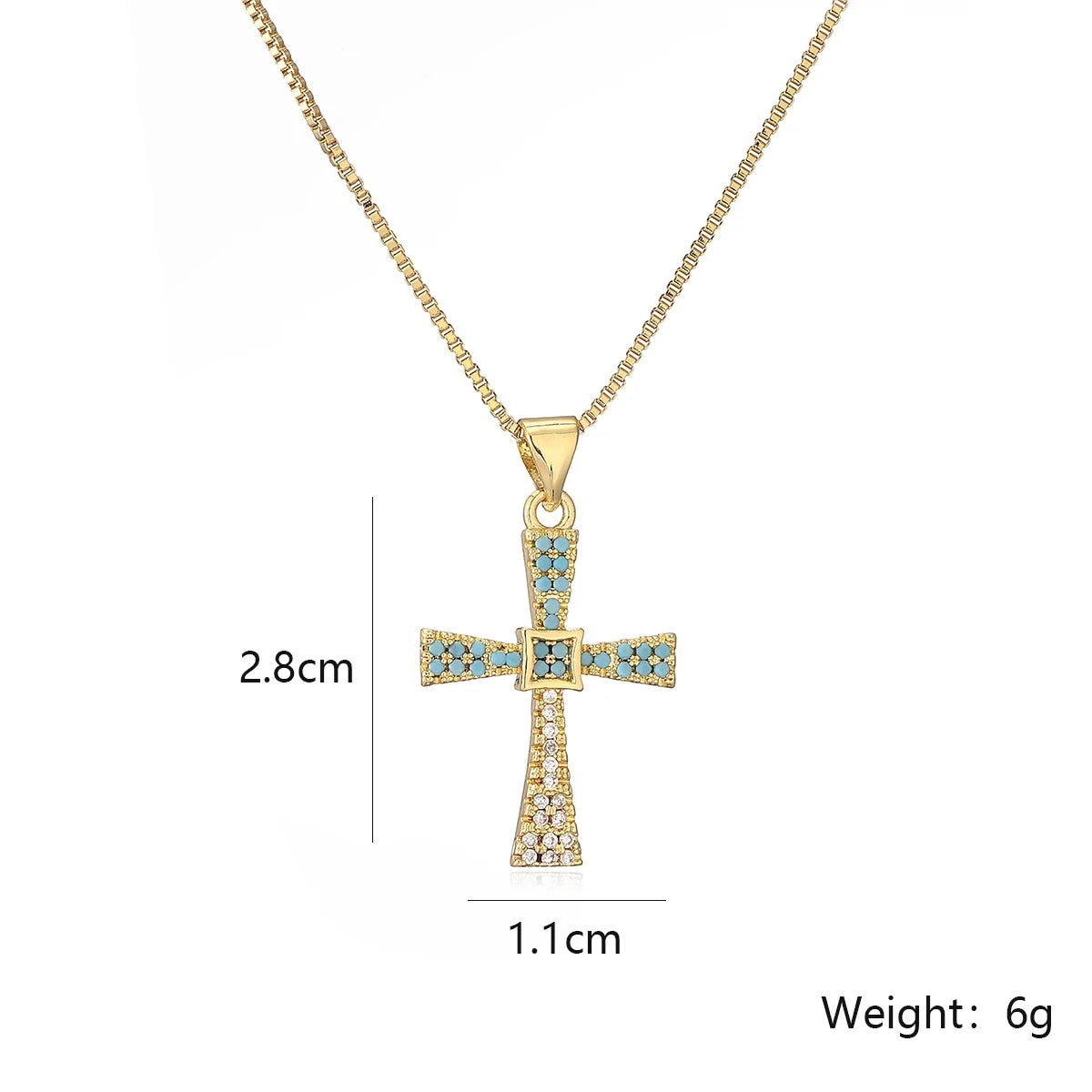NEWBUY 2025 New Coming Cross Pendant Necklace For Women Gold Color Copper Jewelry Full CZ Zircon Inlay