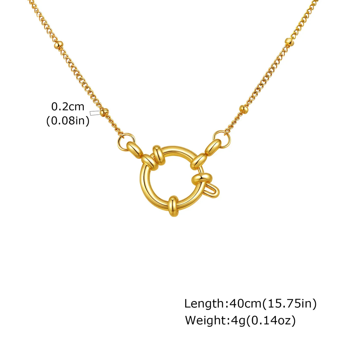 Paperclip Chain Choker Necklace, Women's Stainless Steel Spring Buckle Penddant Necklace, Waterproof 18k Gold Plated Jewelry