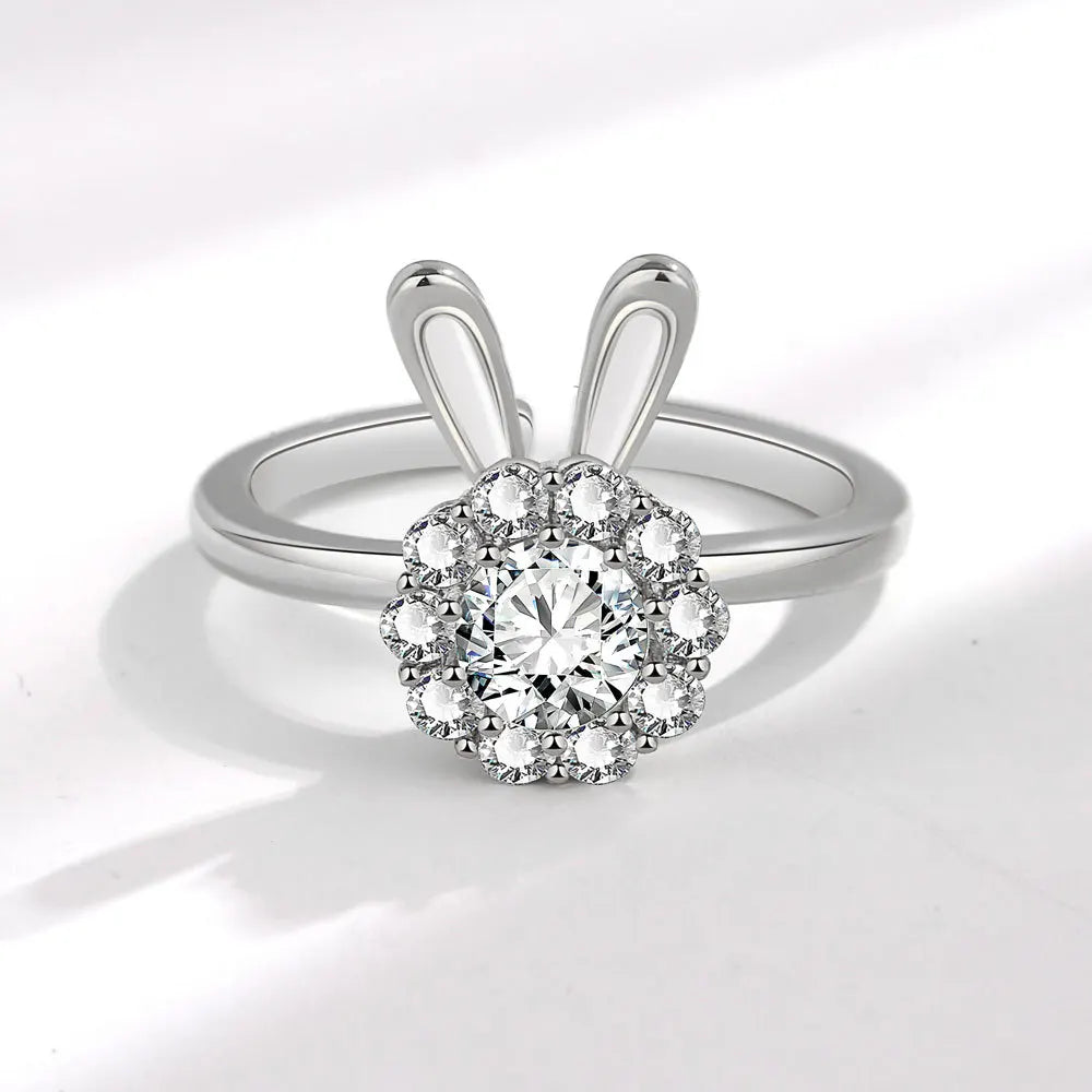 Rotating Anxiety Knuckle Ring For Women Spinner Fidgets Cute Animal Butterfly Flower Anti Stress Ring Party Jewelry Gifts Anillo