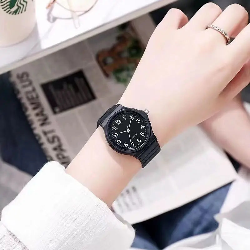 Exam Watch Silicone Strap Simple Women Watch Student Ladies Quartz Wristwatch Waterproof Round Small Dial for Women