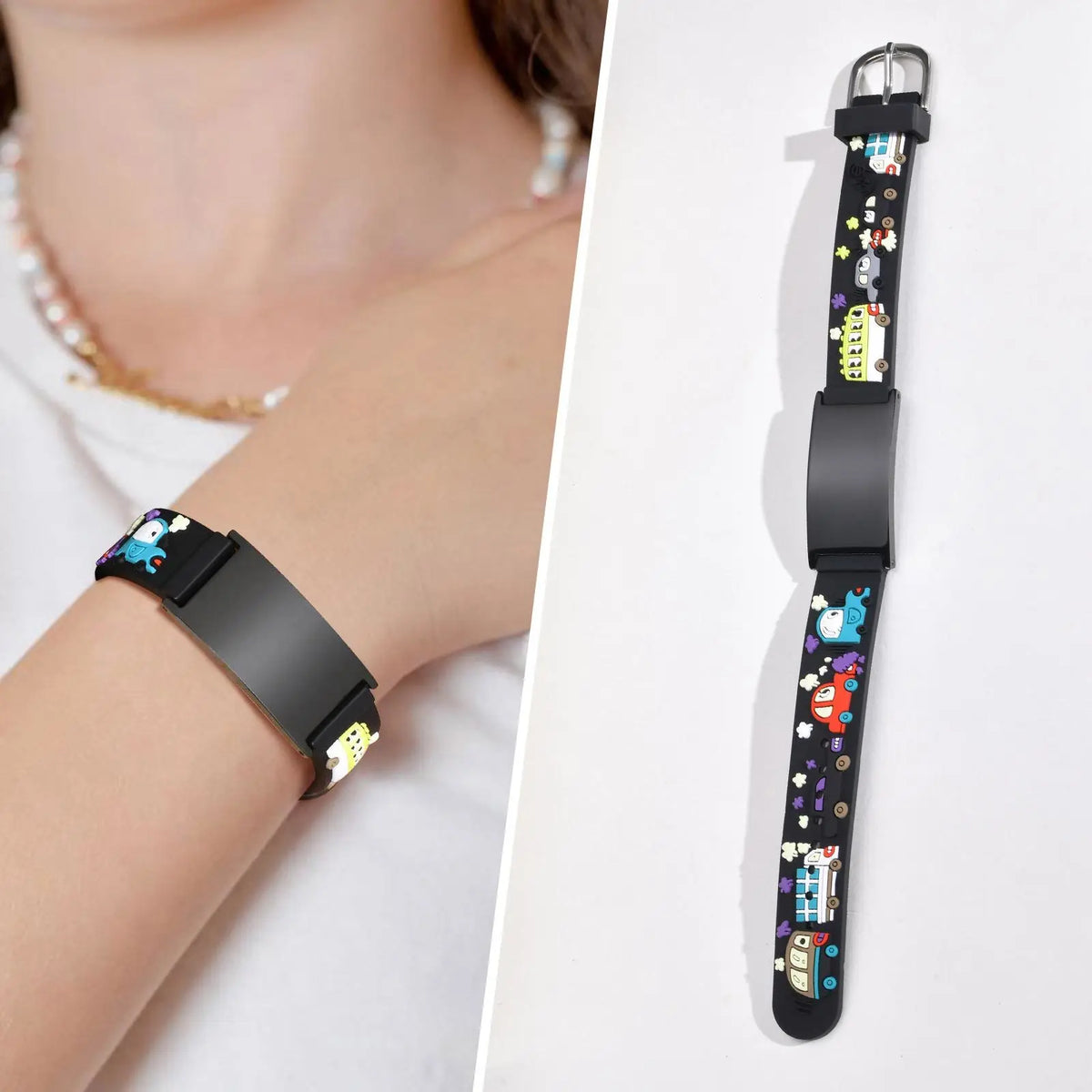 Customzied Personalized ID Bracelet for Little Girls Boys, Silicone Bracelet Adjustable, Engrave Quotes Inspirational Gift