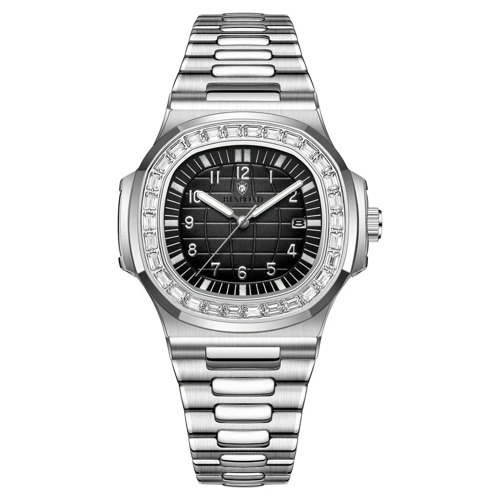 Luxury Digital New Diamond Watch For Man Fashion Quartz Wristwatches Mens Automatic Watches Man Gifts Clock Tudo Por 1 Real