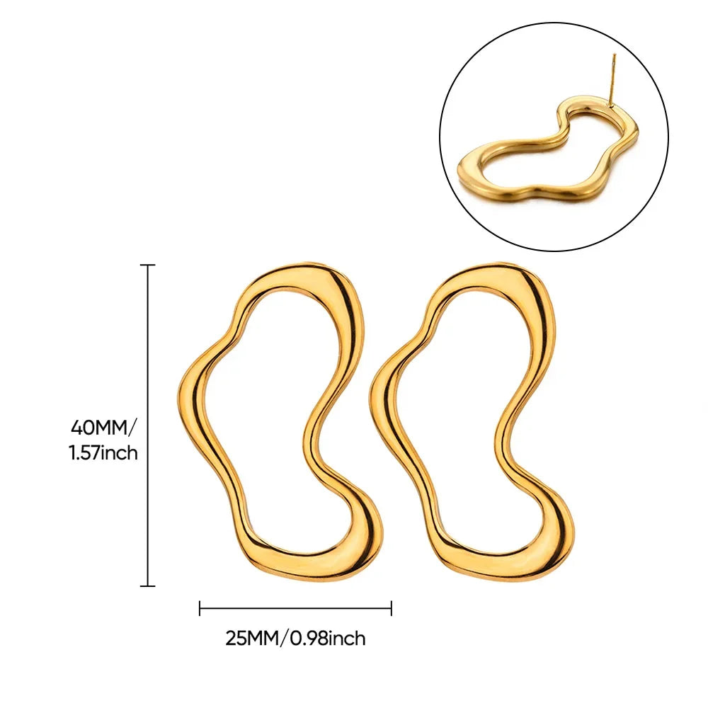Geometric Flower Stainless Steel Earrings Women Sweet Sunflower Star Gold Color Ear Piercing Jewelry Wedding Accessories Gifts