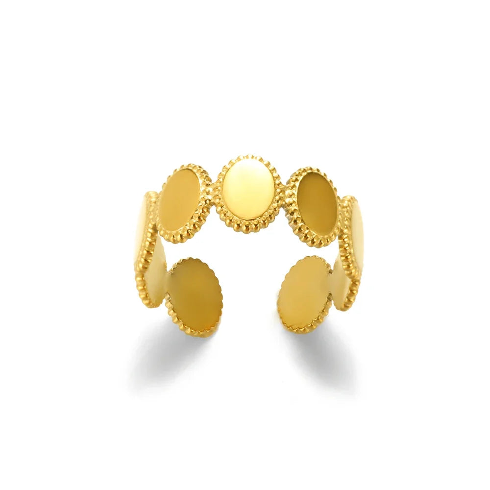 Fashion White Opal Rings For Women Gold Color Stainless Steel Opal Ring Wedding Engagement Jewelry Birthday Gift 2024